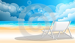 Summer relax Sea, blue, sand, beach, chair, esign modern  idea and concept think creativity photo