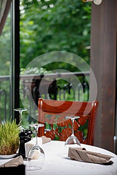 Summer restaurant terrace photo