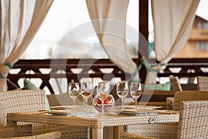 Summer restaurant terrace photo