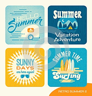 Summer retro typography designs