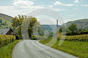 Summer roads in the Elan valley of Powys, Wales.