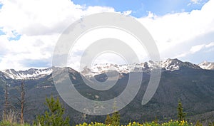 Summer in Rocky Mountain National Park: Mt Stratus, Mt Nimbus, Red Mtn, Mt Cumulus and Howard Mtn of the Never Summer Mountains