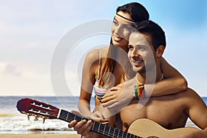 Summer romance on the beach