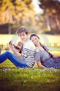 Summer romance with guitar