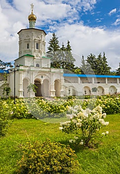 Summer rural landscape with a church. Ryazan.