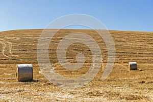 Summer rural landscape over Val d`Agri, Basilicata