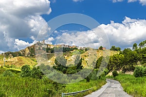 Summer rural landscape over Val d`Agri, Basilicata