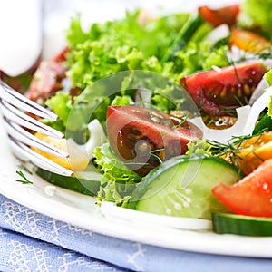 Summer salad with colorful cherry tomatoes