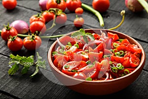 Summer salad with fresh vegetables