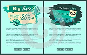 Summer Sale with 35 and 20 Percent off Promotional