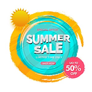 Summer sale 50% off, poster, banner or flyer designs.