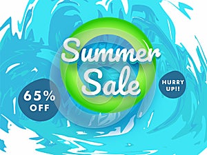 Summer Sale Background, 65% Off Offers.