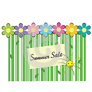 Summer sale background with bar code