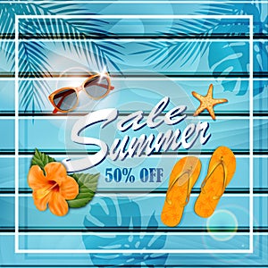 Summer sale background. Vector illustration