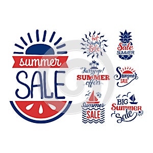 Summer sale badge vector.