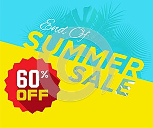 Summer Sale banner Blue and Yellow.