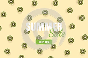 Summer sale banner. Special offer poster discount on the yellow background