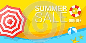 Summer Sale Banner Template for your Business. Vector Illustration