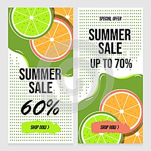 Summer sale banners with abstract dot