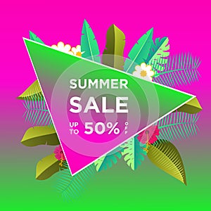 Summer sale banners or background design template colorful. Can be used for posters, banners, promotions on websites, social media