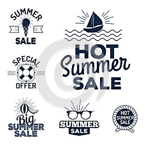 Summer sale clearance vector badges