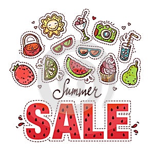 Summer Sale design with doodles