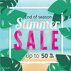 Summer sale discount End of season banner.