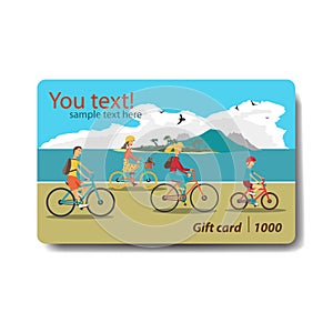 Summer sale discount gift card. Branding design for travel