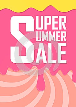 Summer Sale, discount poster design template, special offer, spend up and save more, vector illustration