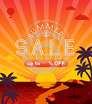 Summer sale ( end of season ) banner illustration