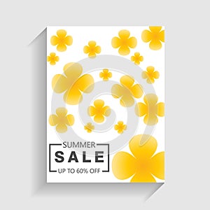 summer sale flayer design with flower