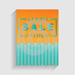 summer sale flayer design with wave