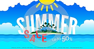 Summer sale horizontal banner design