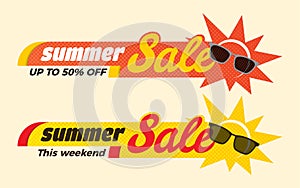 Summer Sale label price tag banner badge template sticker design