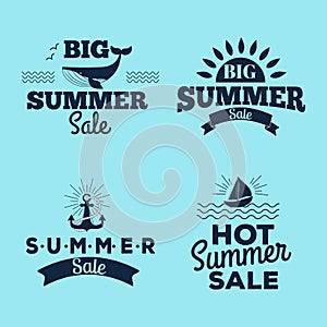 Summer sale clearance vector badges