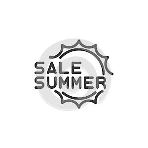 Summer sale promotion line icon