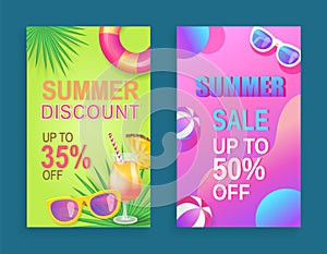 Summer Sale Propositions Set Vector Illustration