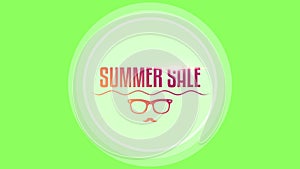 Summer Sale with sunglasses on waves pattern