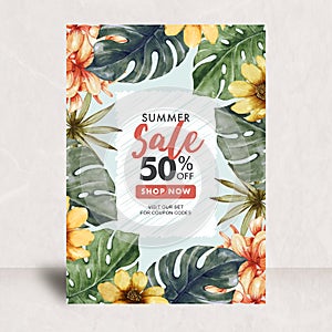 Summer sale tropical design