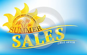 Summer Sales on blue background image