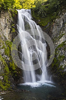 Summer in Sauth Deth Pish waterfall, Val D Aran, Spain photo