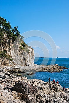 The Summer Scenery of the Rocky beach