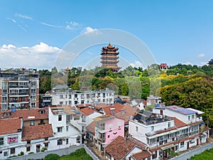 Summer scenery of Yellow Crane Tower Park in Wuhan photo