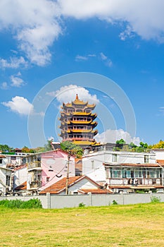 Summer scenery of Yellow Crane Tower Park in Wuhan photo