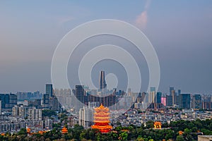 Summer scenery of Yellow Crane Tower Park in Wuhan photo