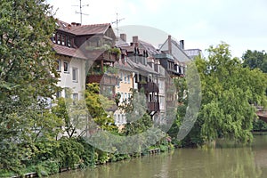 Summer scenic cityscape of the Old Town architecture in Nuremberg, Germany