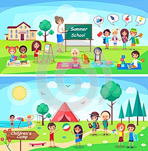 Summer School and Childrens Camp Illustrations