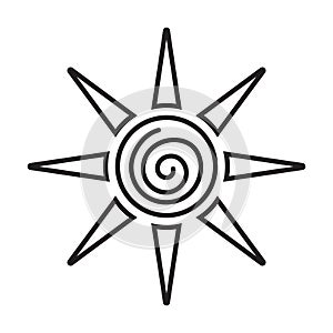 summer scribble sun line art icon for apps or website