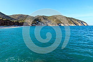 Summer sea beach Contrada Mattinatella, Gargano peninsula in Pug