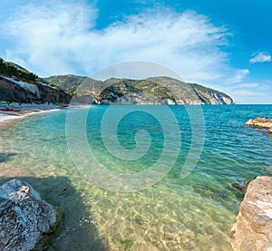 Summer sea beach Contrada Mattinatella, Gargano peninsula in Puglia, Italy photo